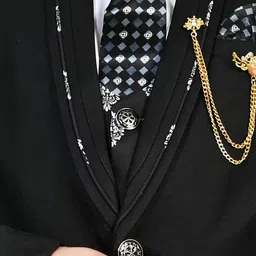 BT DEZINES Boys Printed Single-Breasted 5-Piece Party Suits image 3