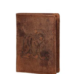 Sassora Men Animal Printed Embellished Leather Two Fold Wallet image 3