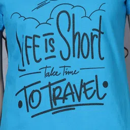 Fleximaa Typography Printed V-Neck Pure Cotton T-shirt image 2