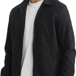 RARE RABBIT Men Spread Collar Solid Casual Bomber Jacket image 2