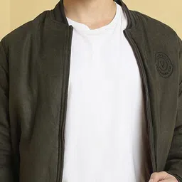 Allen Solly Men Stand Collar Solid Casual Bomber Jacket image 2