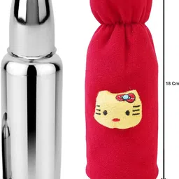babylib Baby Steel bottle 250 ml with red cover Medium Flow Nipple-picture-34