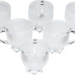 afast Pack of 6 Glass Clear Glass Cup | Stylish & Easy-To-Handle Mug For Hot Beverages, Pack Of 6 -A4 image 4