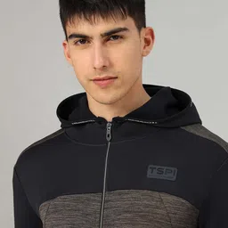 Technosport Colourblocked Hooded Lightweight Antimicrobial Training or Gym Sporty Jacket image 3