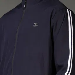 V-Mart Men Mock Collar Striped Cotton Casual Bomber Jacket image 4