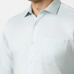 Van Heusen Self Design Textured Opaque Cotton Formal Shirt image 2
