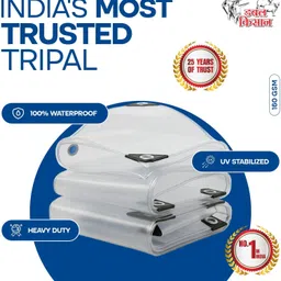 double kissan 160 GSM Tarpaulin Sheet 15x12ft Clear Tent - For Trucks, Industry, Construction, Warehouses, Farm & Rain Shelter image 1
