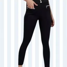 empracee Women Comfort Fit Black Cotton Blend Trousers-picture-19