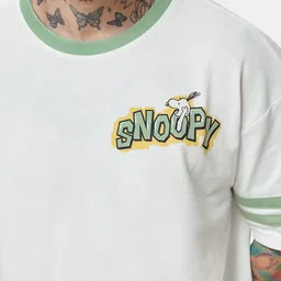 The Souled Store Peanuts Snoopy Sketch Print Pure Cotton Oversized T-Shirt image 2