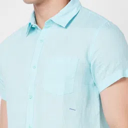 SPYKAR Spread Collar Short Sleeves Regular Fit Opaque Casual Shirt image 2