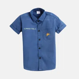 Polka Tots Boys Typography Printed Cotton Casual Shirt image 2