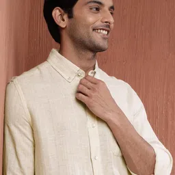 Fabindia Men Button-Down Collar Solid Casual Shirt image 4