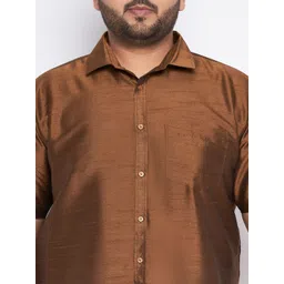 VASTRAMAY  Premium Spread Collar Regular Fit Silk Casual Shirt image 2