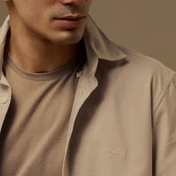 Andamen Premium Men Solid Button Down Opaque Casual Shirt image 2