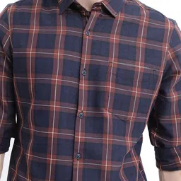 HIGHLANDER Men Slim Fit Tartan Checks Checked Casual Shirt image 2