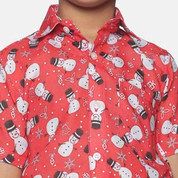 Sethukrishna Boys Conversational Printed Cotton Casual Shirt image 2