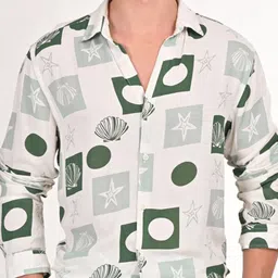 POE Men Smart Spread Collar Conversational Printed Slim Fit Casual Shirt image 2