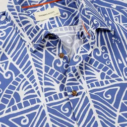 Thomas Scott Printed Smart Slim Fit Opaque Casual Shirt image 3