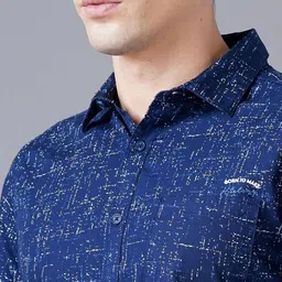 British Club Smart Slim Fit Abstract Printed Pure Cotton Casual Shirt image 2