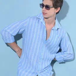 Crimsoune Club Classic Slim Fit Vertical Striped Casual Shirt image 4