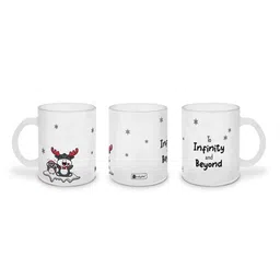 Indigifts White & Red Text or Slogans Printed Matte Christmas Glass Mug - 325ML image 4