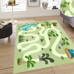 Sparrow world Green Printed Anti-Skid Carpet image 2