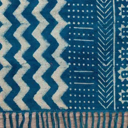 HANDICRAFT PALACE Blue & White Printed Rectangular Cotton Carpet image 3