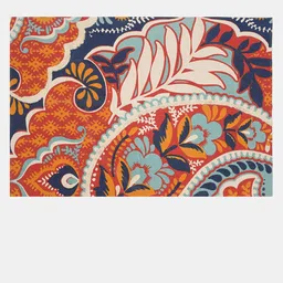 BLANC9 Red & Cream Celina Printed Cotton Carpet image 5