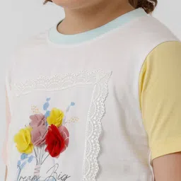 KATE & OSCAR Girls Round Neck Cotton T-shirt image 2