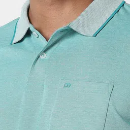 Peter England Blue Polo Collar T-shirt image 2