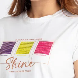 Status Quo Typography Printed Embellished T-shirt image 2