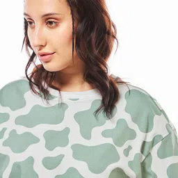 Bewakoof Oversized Abstract Printed Drop-Shoulder Sleeves Pure Cotton T-shirt image 2