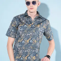 Crimsoune Club Resort Collar Slim Fit Floral Printed Cotton Casual Shirt image 2