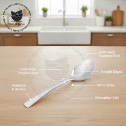 grip and serve Smooth Table Spoon/Stainless Steel/Food Grade/12PC/13 Stainless Steel Table Spoon Set image 3