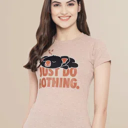 Fabflee Women Teal & Bronze-Toned Pack of 3 Printed Cotton T-shirt image 5