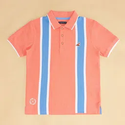 Pantaloons Junior Boys Striped Polo Collar Pure Cotton T-shirt image 2