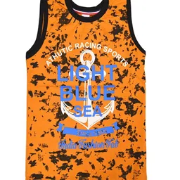 BAESD Boys Pack Of 3 Typography Printed Sleeveless Pure Cotton T-shirt image 5