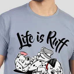 Greylongg Men Graphic Printed Round Neck Cotton T-shirt image 2