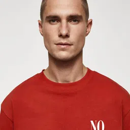 MISCHIEF MONKEY Men Cotton Round Neck Typography Oversized T-shirt image 2