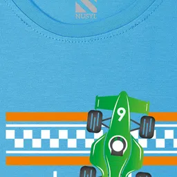 NUSYL Boys Blue Printed T-shirt image 4