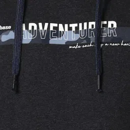 t-base Men Charcoal Printed High Neck Sweatshirt image 2