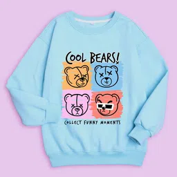NUSYL Kids Graphic Printed Fleece Oversized Sweatshirt image 4