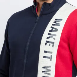 Status Quo Men Navy Blue Printed Cotton Sweatshirt image 3