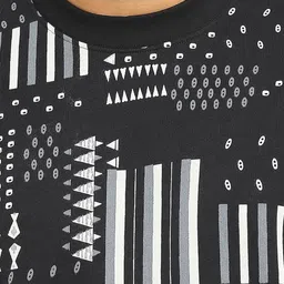 Basics Comfort Fit Geometric Printed Cotton Pullover Sweatshirt image 2
