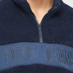 Pepe Jeans Embroidered Mock Collar Half Zipper Pullover image 2