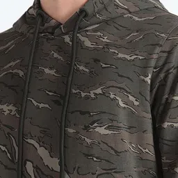 Flying Machine Abstract Printed Hooded Pure Cotton Pullover image 4