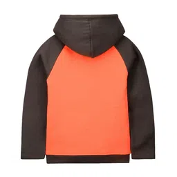 Cherry Crumble Unisex Kids Orange Colourblocked Hooded Sweatshirt image 2