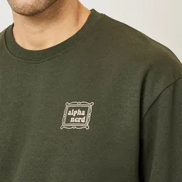 Styli Olive Green Round Neck Long Sleeves Sweatshirt image 4