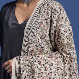 taavi Pure Cotton Printed Beige Women Dupatta image 2
