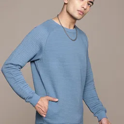 roadster Men Full Sleeve Solid Sweatshirt image 3